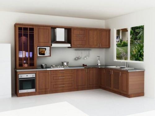 Thi công tủ bếp gỗ công nghiệp hiện đại