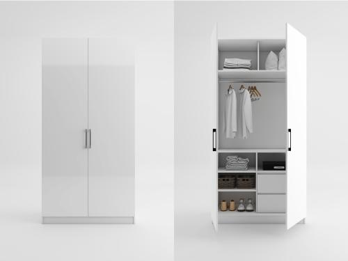 Nội thất tủ quần áo đơn từ phong cách tối giản