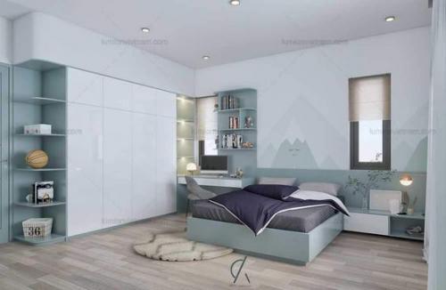 Thiết kế nội thất phòng ngủ theo tông màu trắng